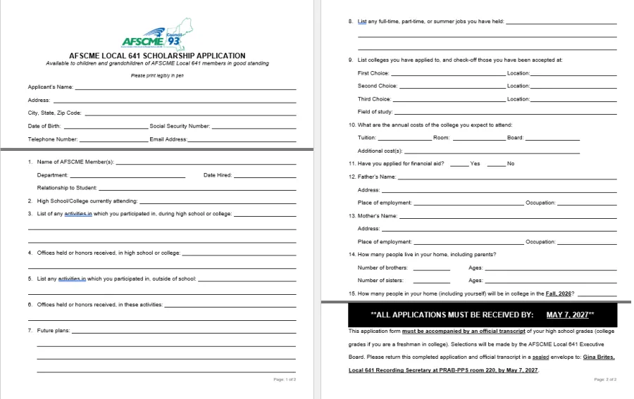 Scholarship Application 26-27
